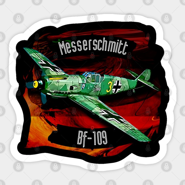 Messerschmitt BF-109 Sticker by aeroloversclothing